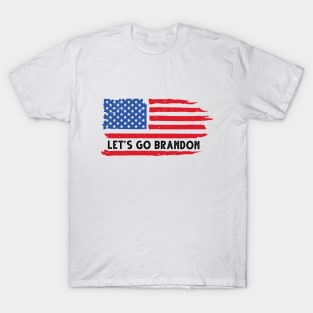 Let's Go Brandon Distressed USA Flag T-Shirt